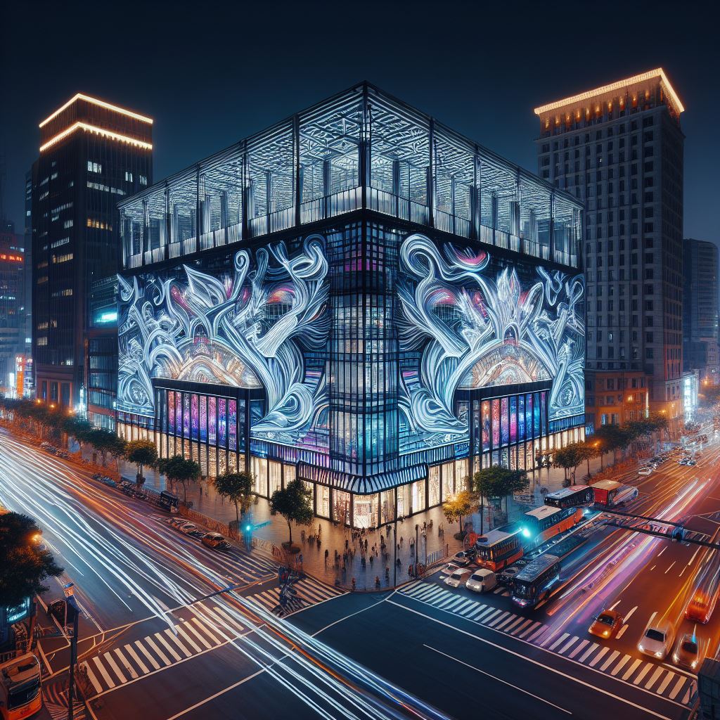 杭州永和大厦的灯光艺术：夜晚的城市亮点文章配图